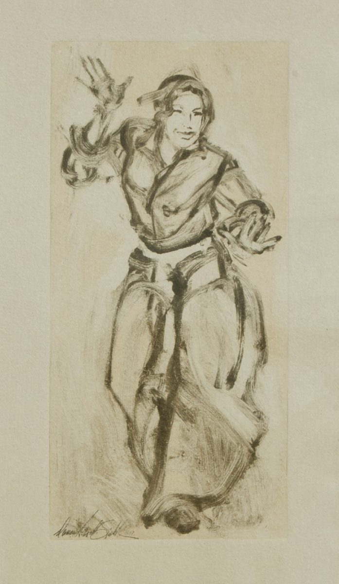 Drawing of woman dancing by Donna Howell-Sickles