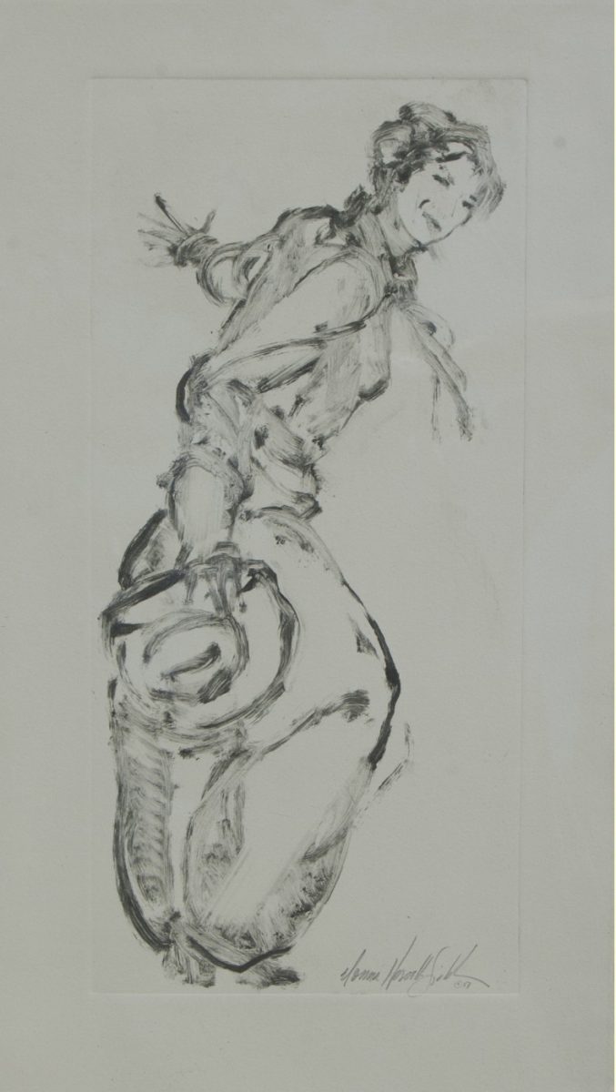 Drawing of woman dancing by Donna Howell-Sickles