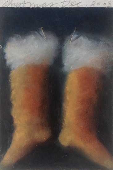 painting of Christmas stockings