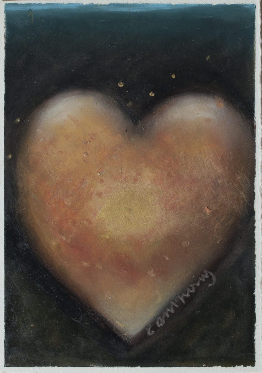 Happy Valentine's Day painting of a heart by artist Carol Anthony