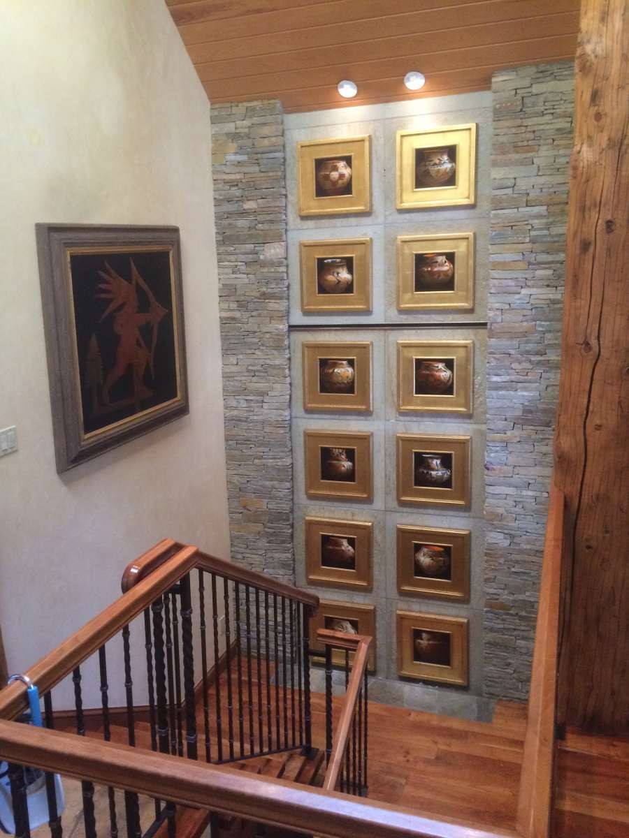 collection of pot paintings by Chuck Sabatino in Aspen, Colorado