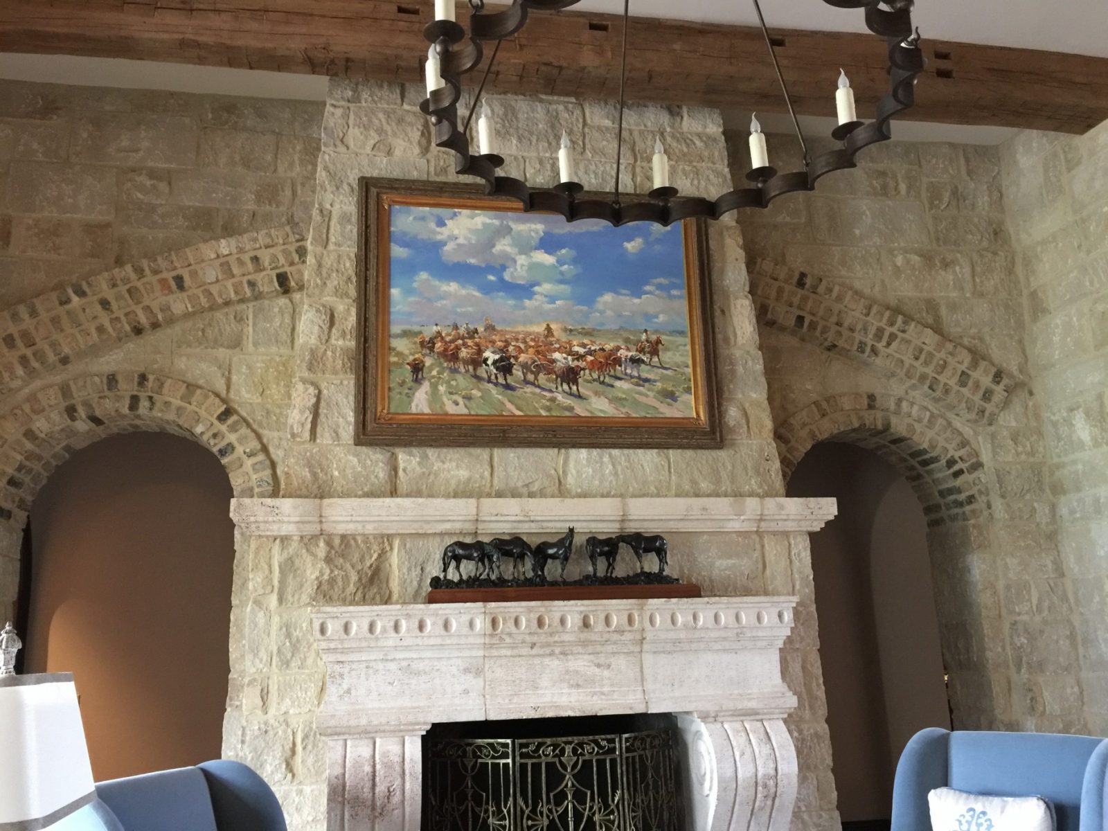 Xiang Zhang painting hanging over mantle