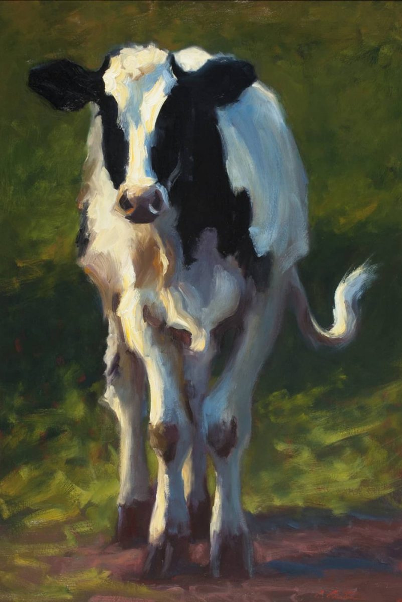 Holstein in Spring painting by Cheri Christensen