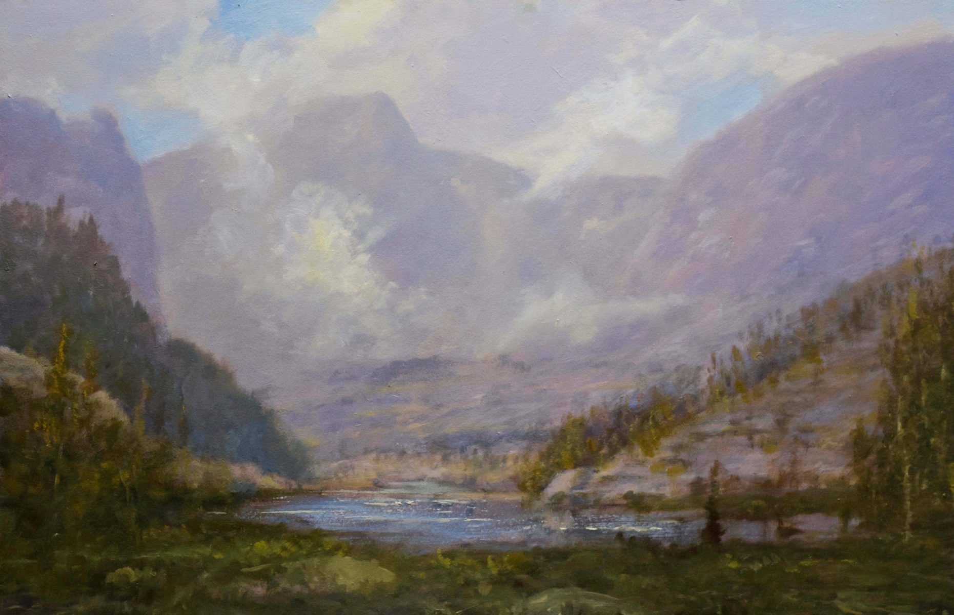 Alpine Summer oil landscape painting by Raymond Knaub