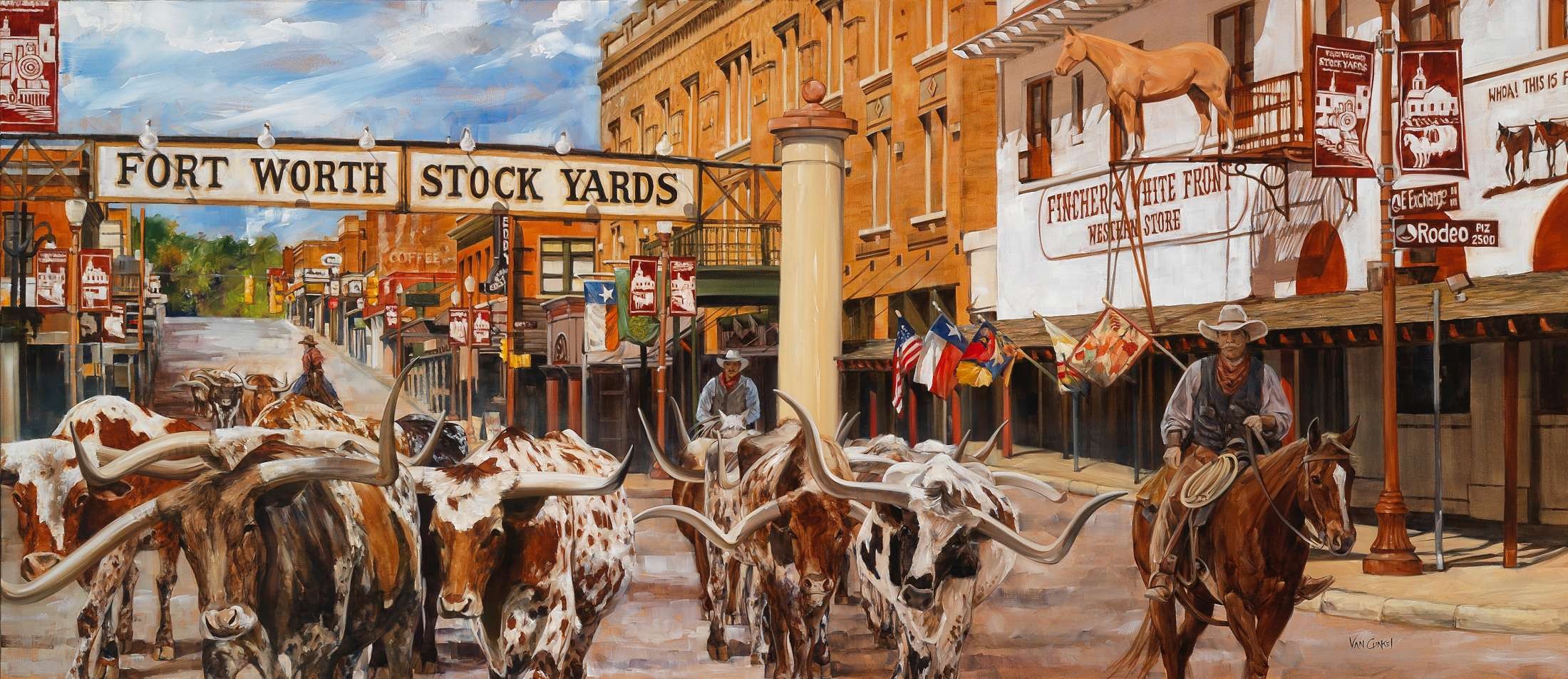 Fort Worth Stockyards by Paul Van Ginkel