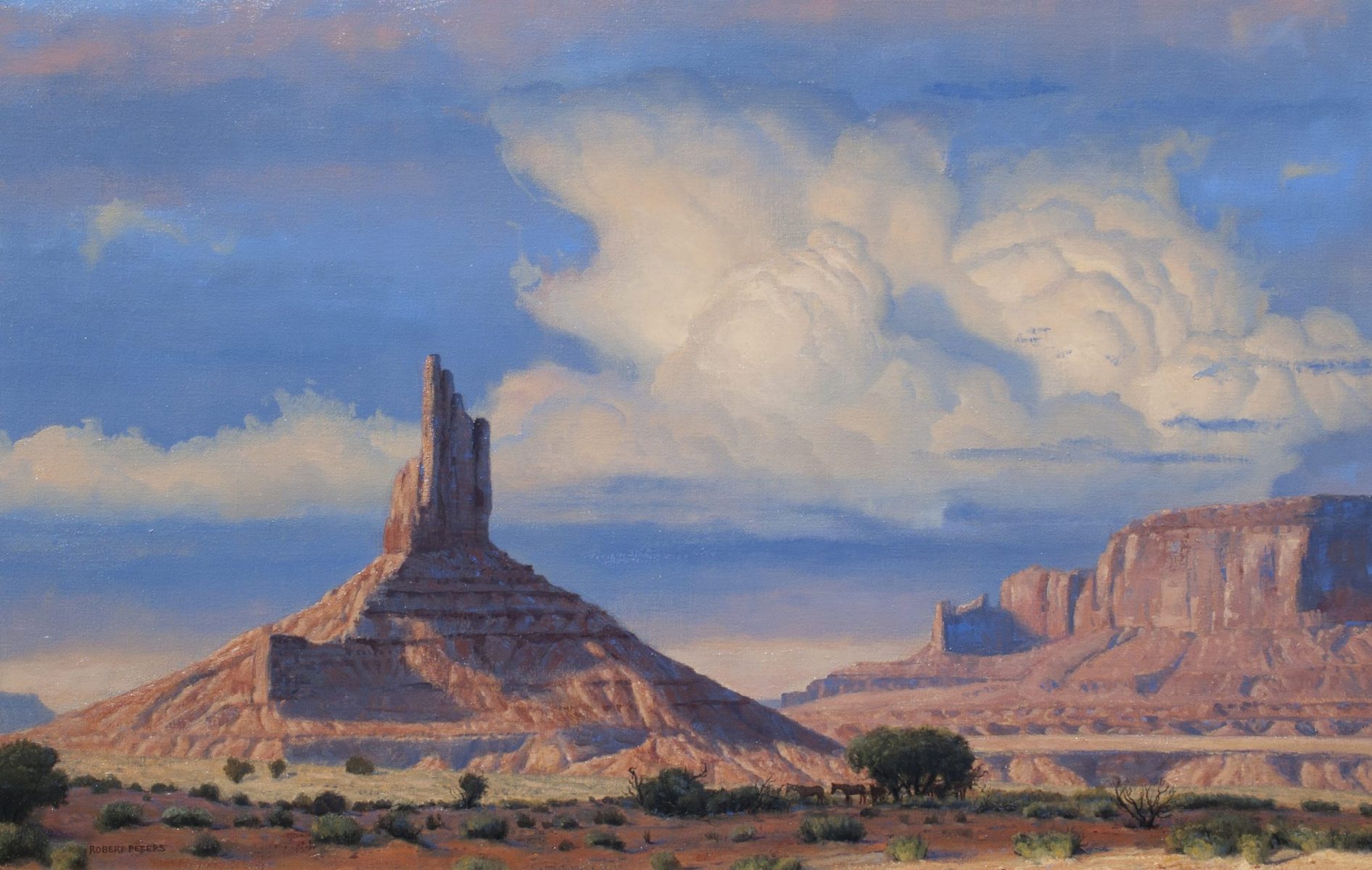 September Sky Monument Valley painting by Robert Peters