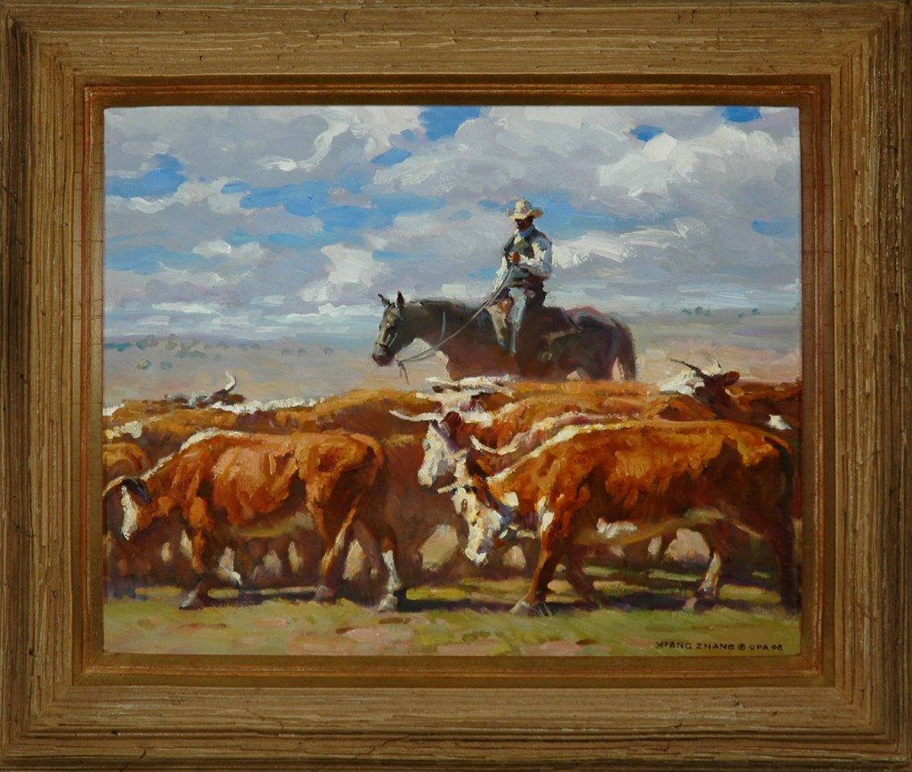 Western painting by cowboy artist Xiang Zhang