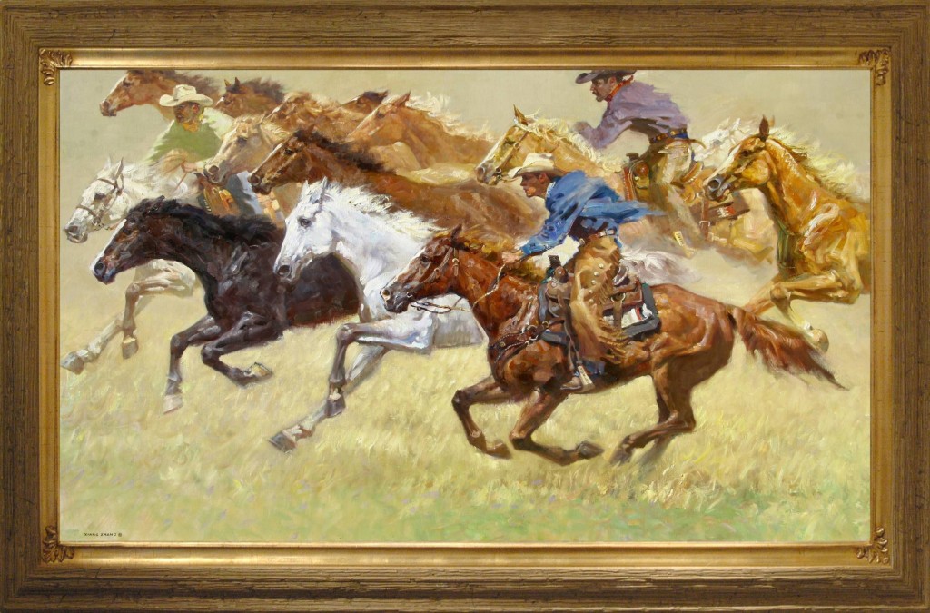 Western painting by cowboy artist Xiang Zhang