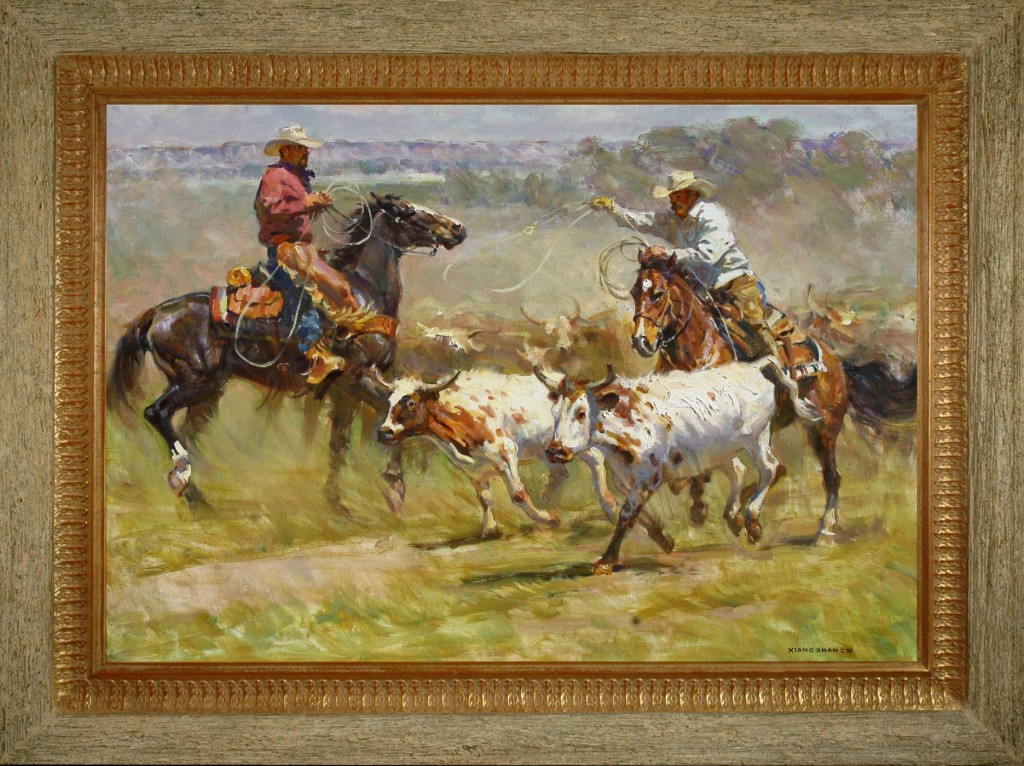 Western oil painting by Chinese cowboy artist Xiang Zhang