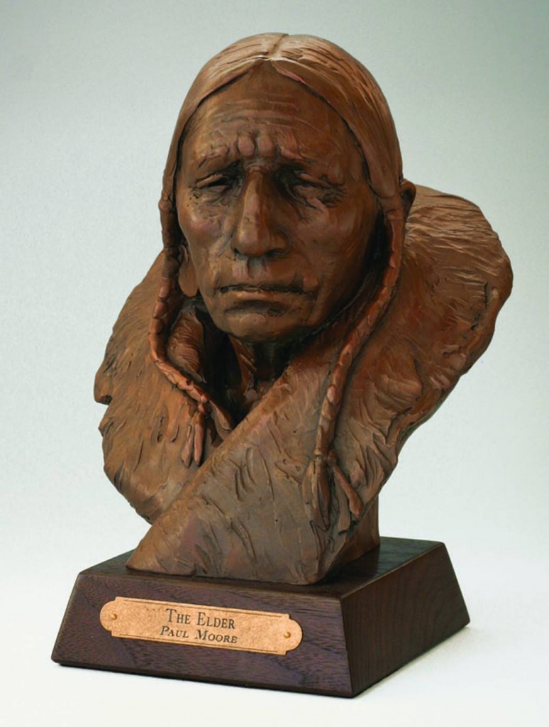 native american bronze sculpture by Paul Moore