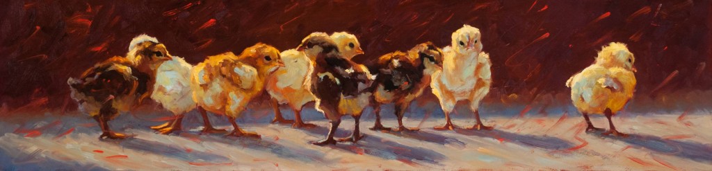 oil painting chicks by Cheri Christensen