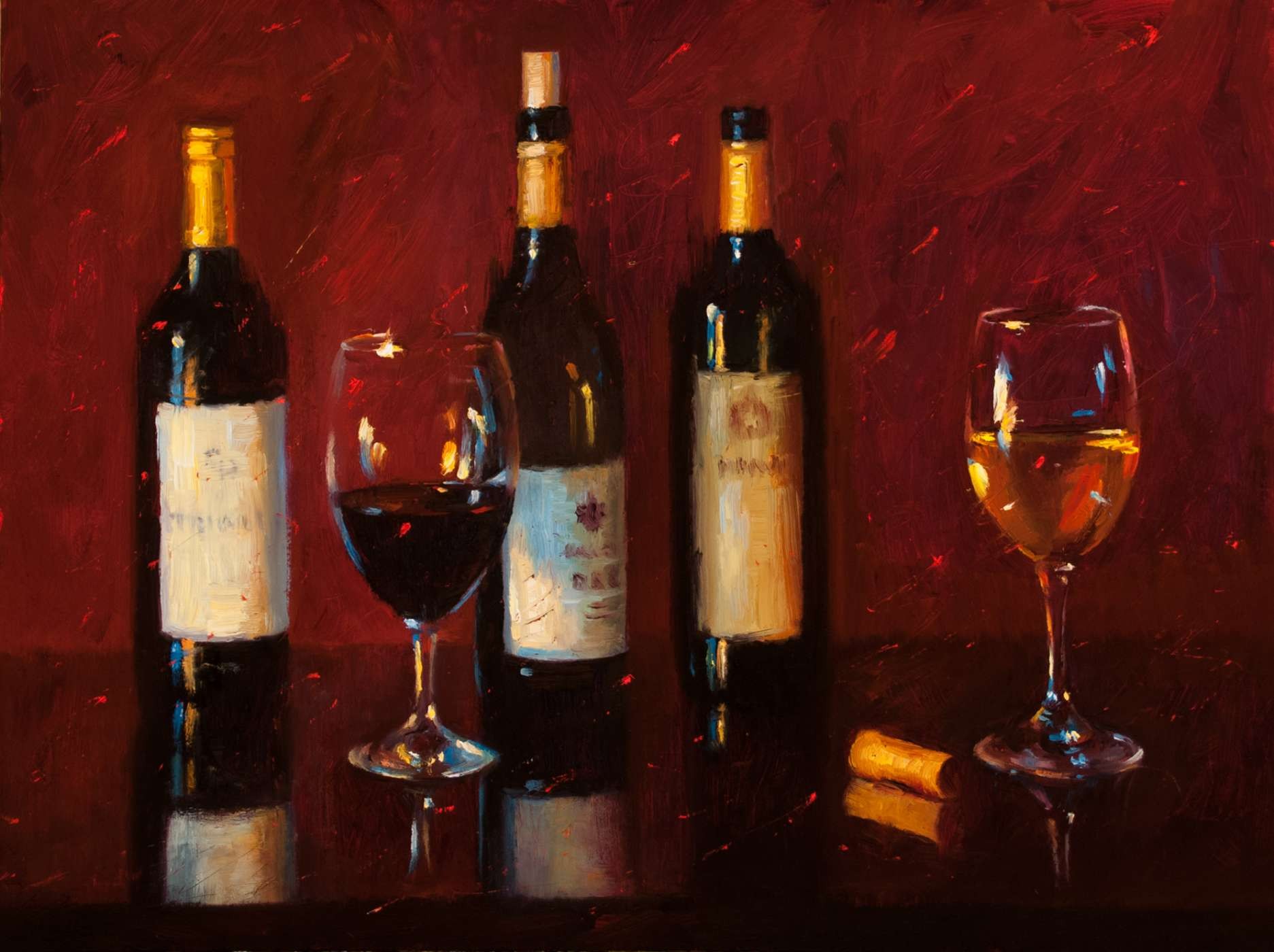 wine still life painting by Cheri Christensen