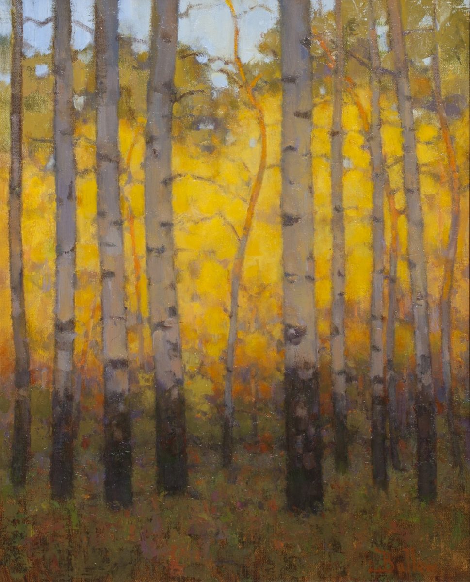 Autumn Evening Aspens painting by David Ballew