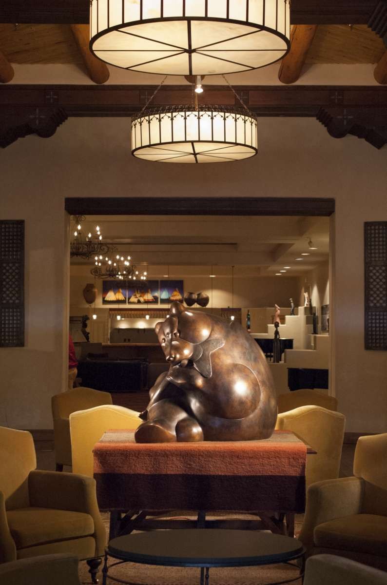Tim Cherry bear sculpture at the Eldorado Hotel in Santa Fe, NM
