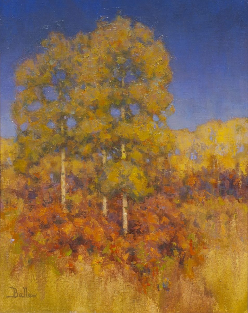 October Aspens by Landscape Oil Painter David Ballew