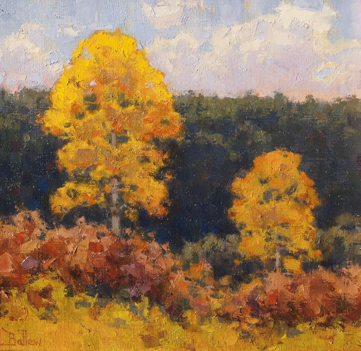October Oaks and Aspens by David Ballew