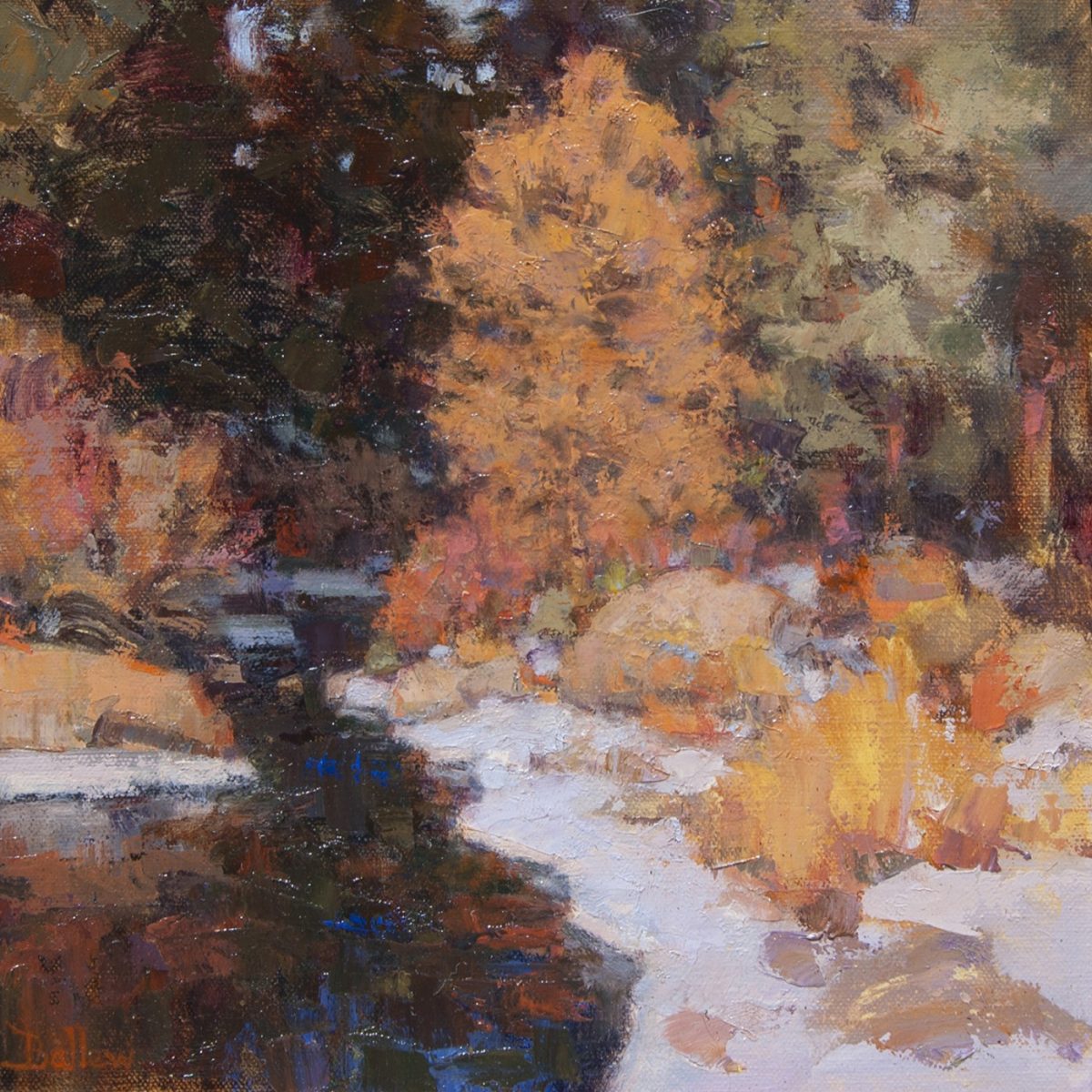 Spring Snow Bear Creek Painting by David Ballew