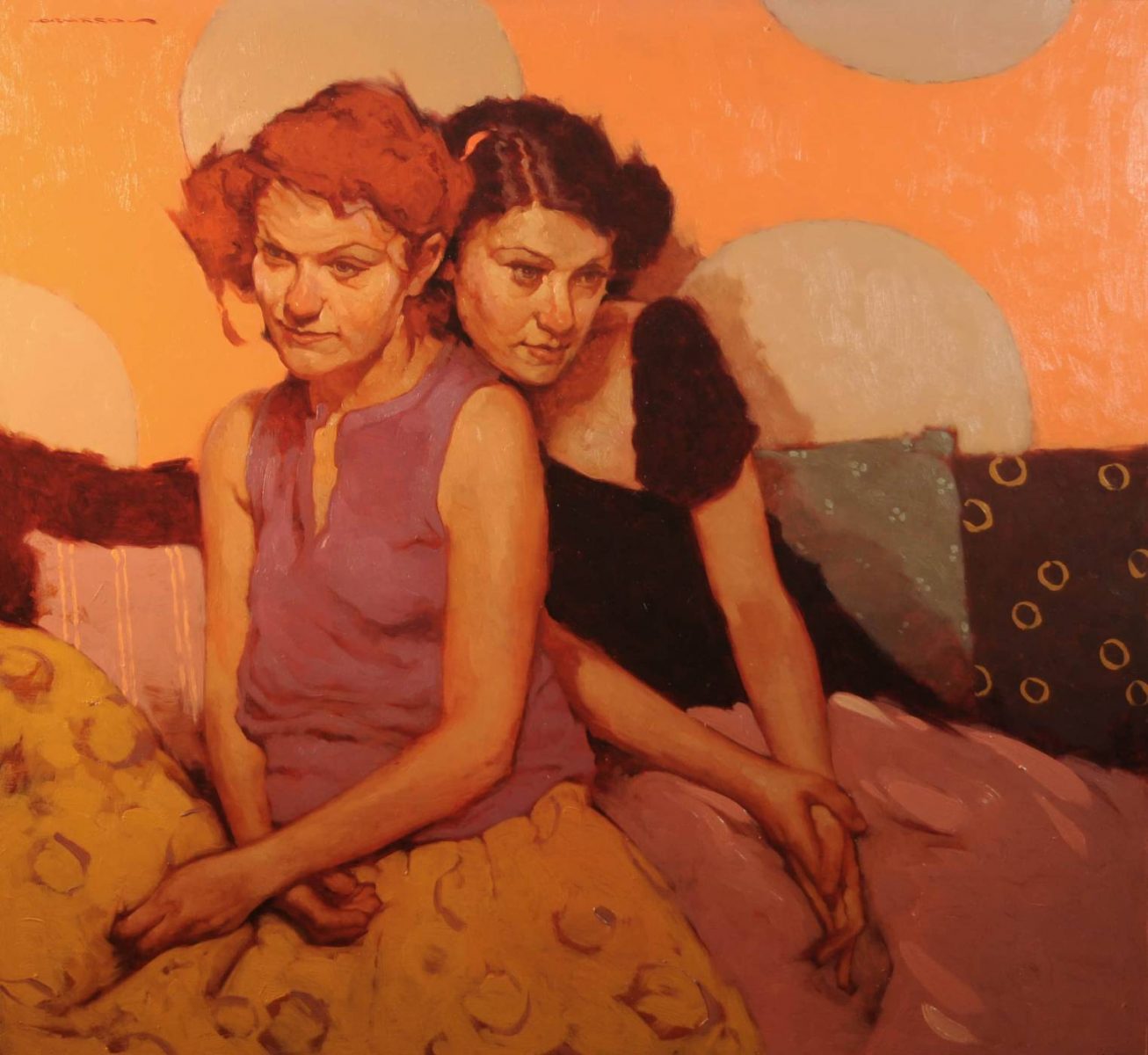 Two Women painting by Joseph Lorusso