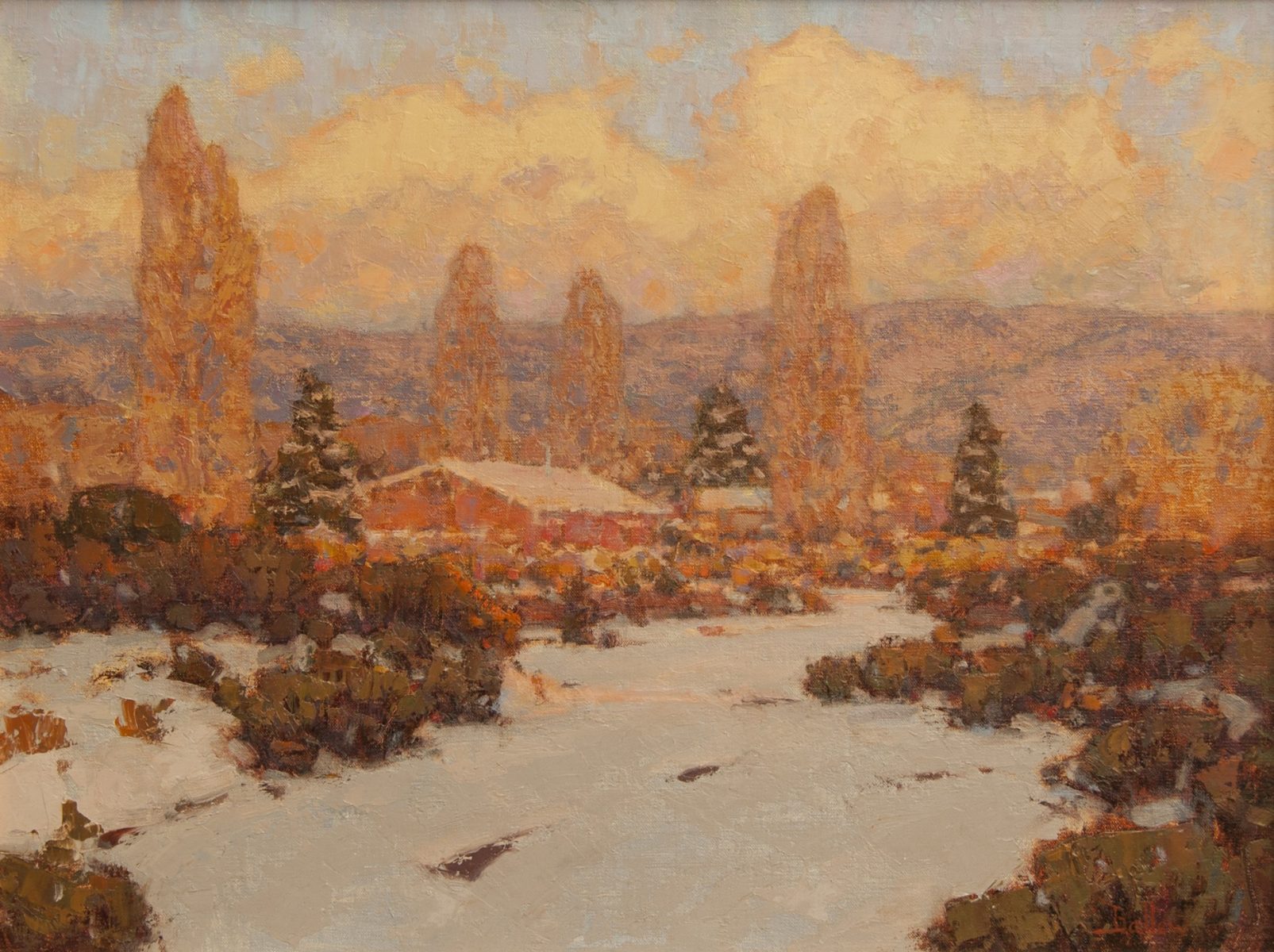 Winter Warmth, Santa Fe painting by David Ballew