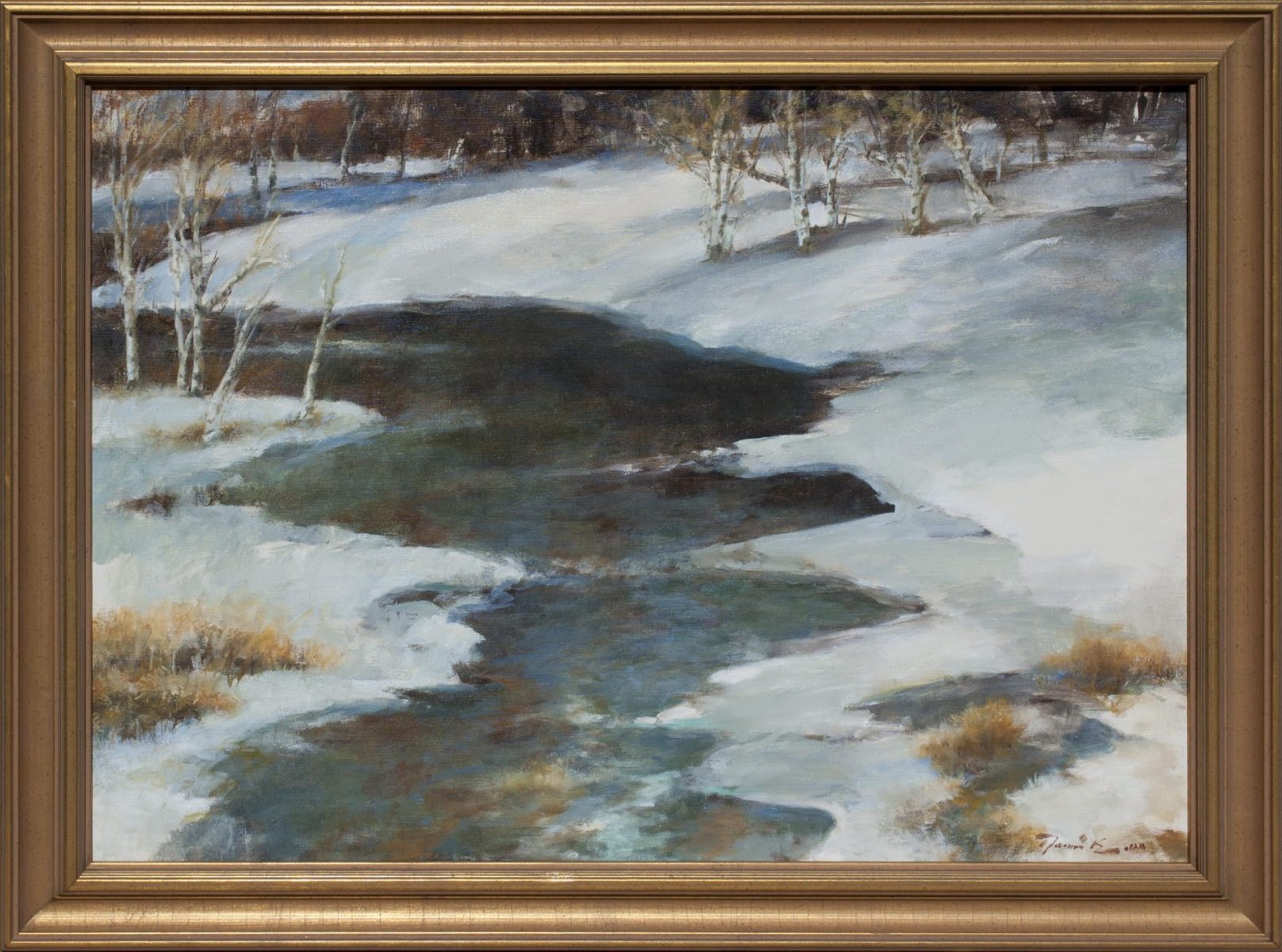 Aspen on the Roaring Fork painting by Ramon Kelley