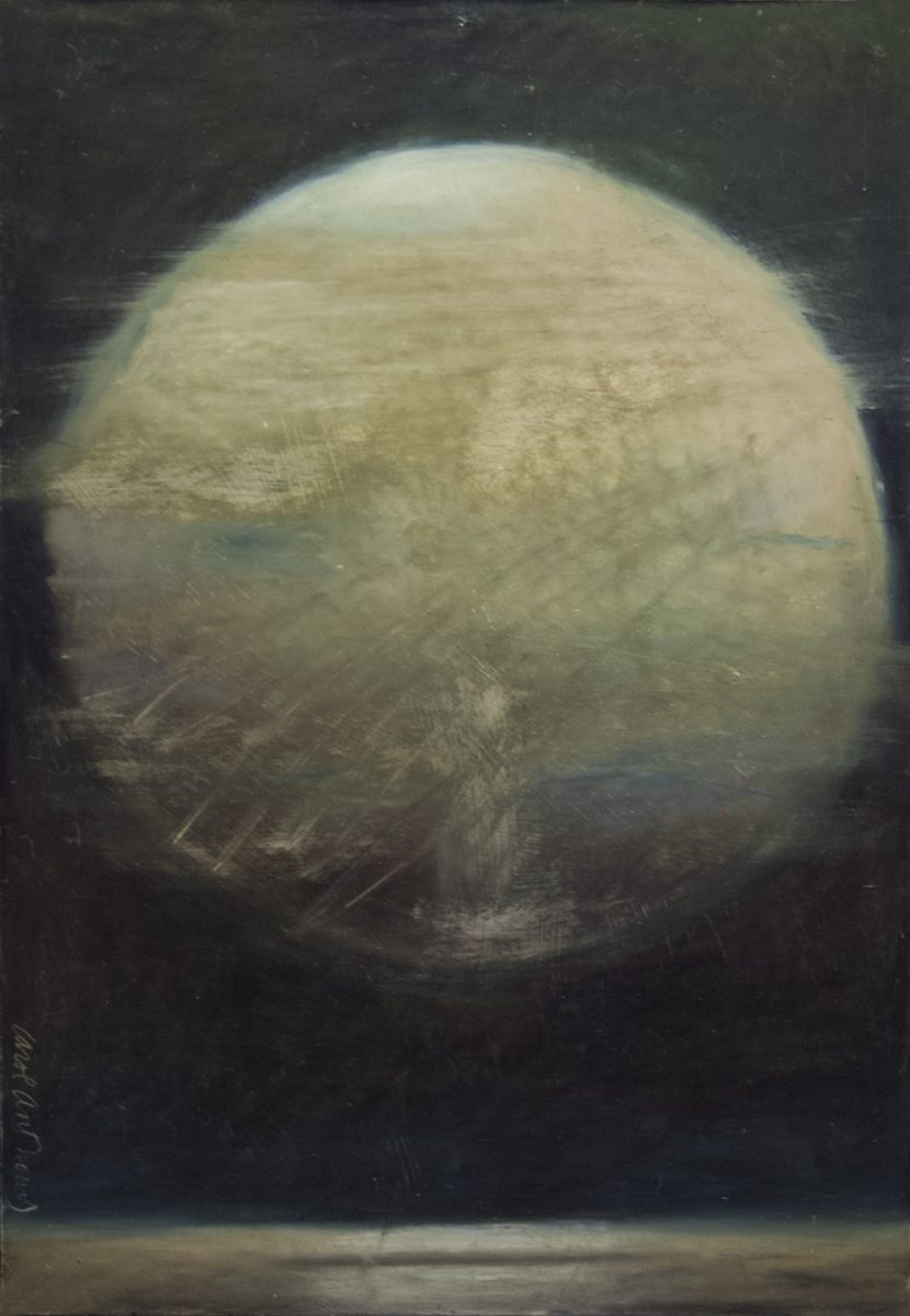 Oil pastel of sphere by Carol Anthony