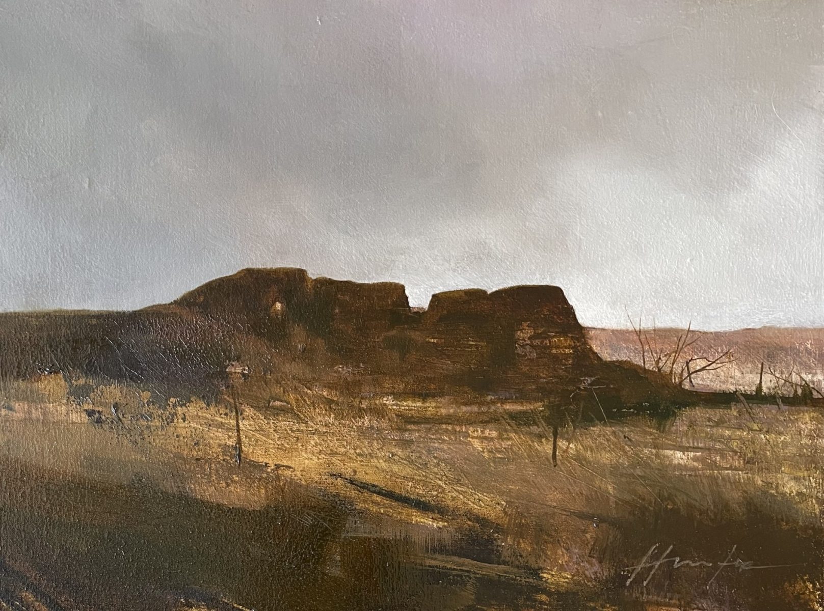 Oil Painting of adobe ruin by Charlie Hunter