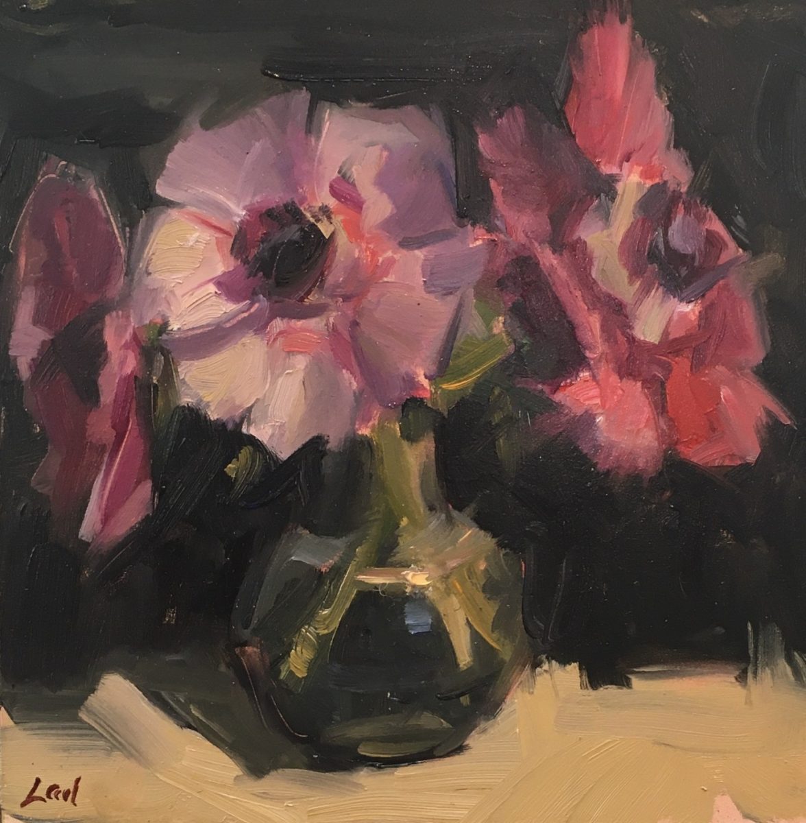 Oil painting of flowers by Lael Weyenberg
