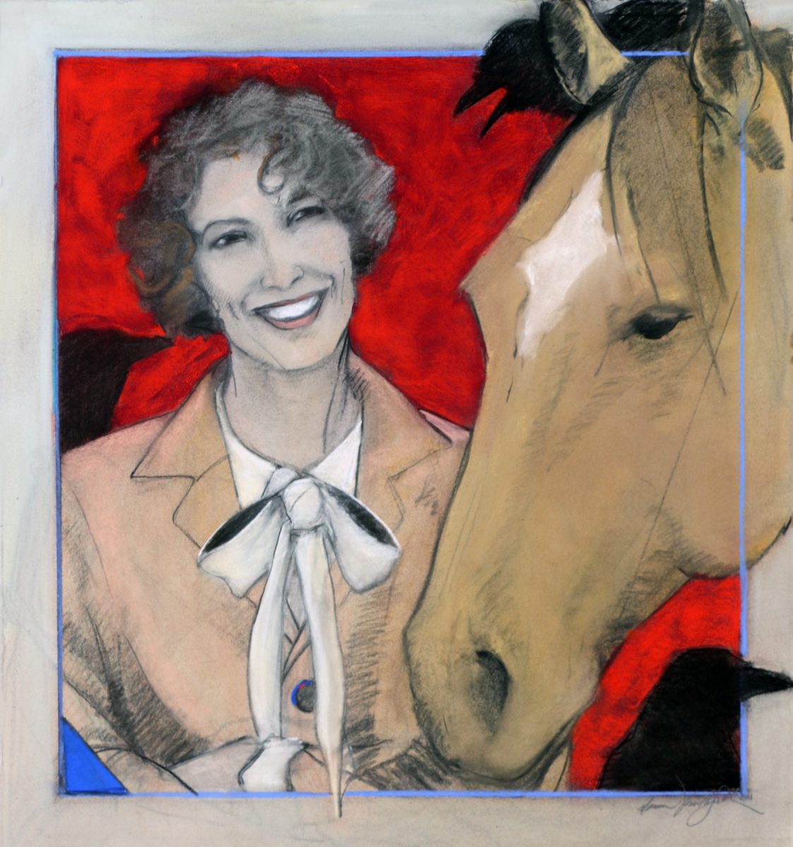 Mixed Media of woman and horse by Donna Howell-Sickles