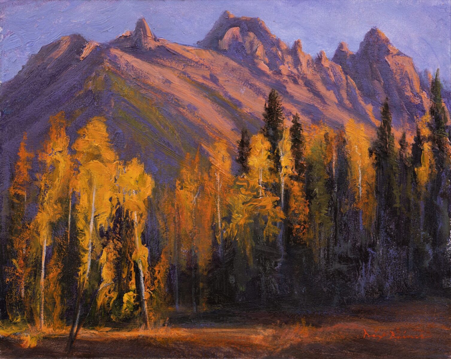 Oil landscape painting by Dix Baines